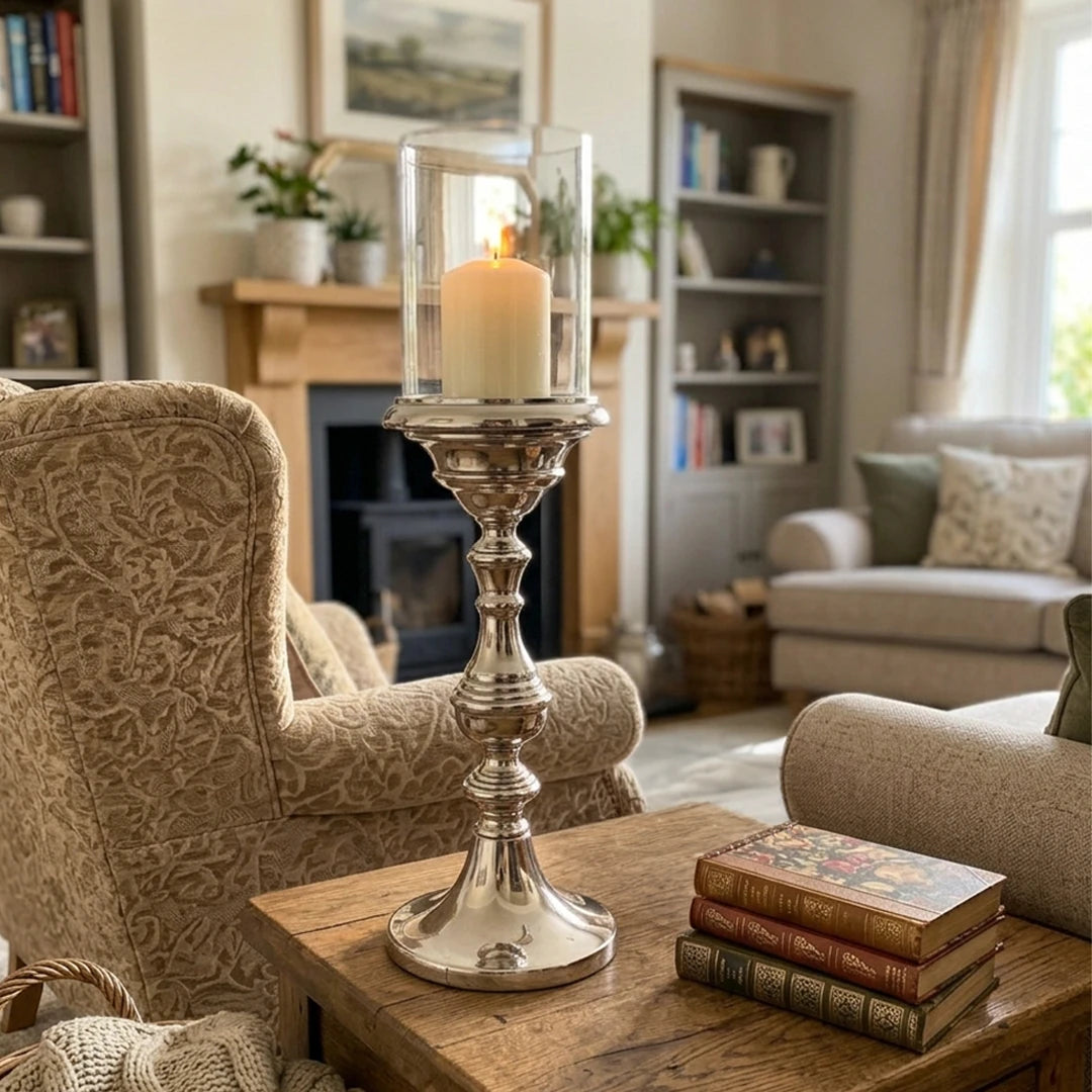 Candelabro plateado